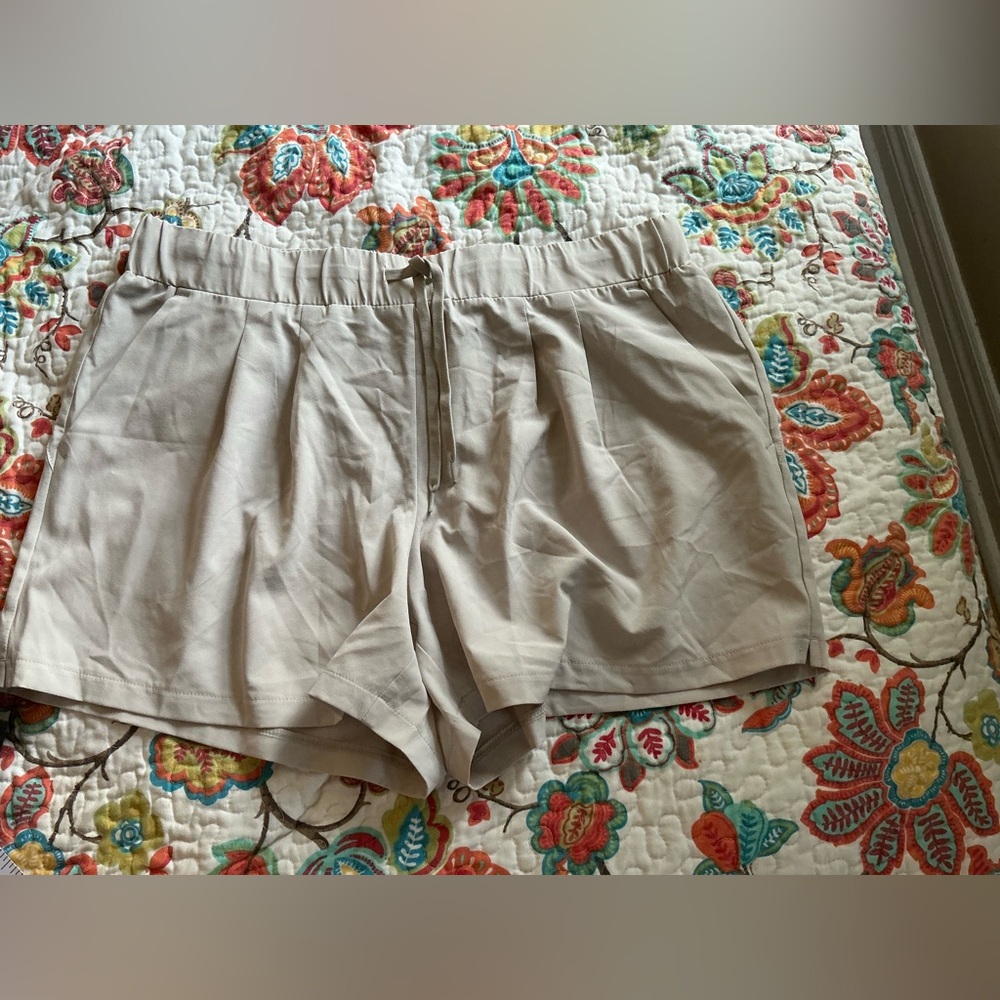RBX Tan High Waist Shorts Elastic Waistband Casual